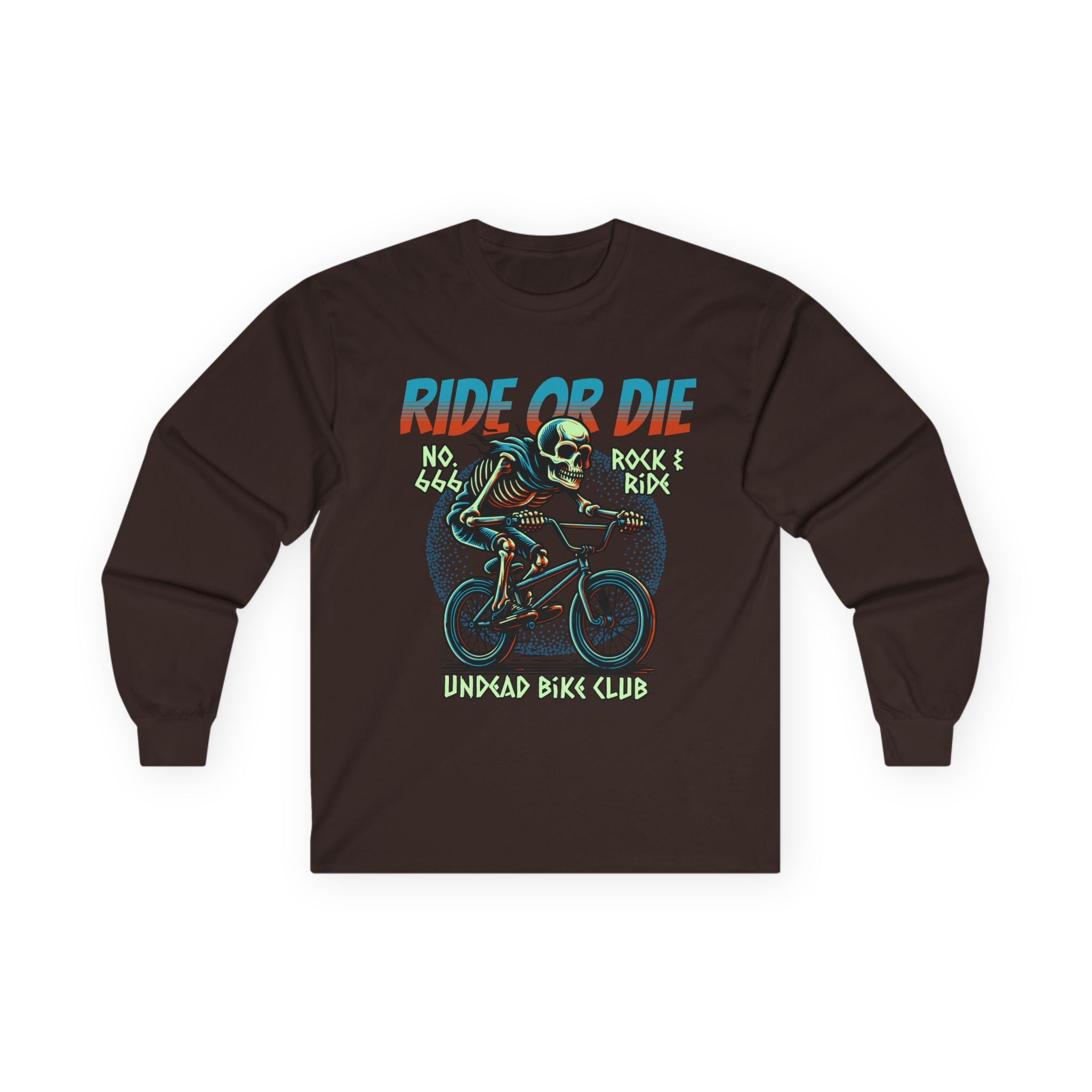 Ride Or Die - Unisex Cotton Long Sleeve Tee (Front) - Damned Threads